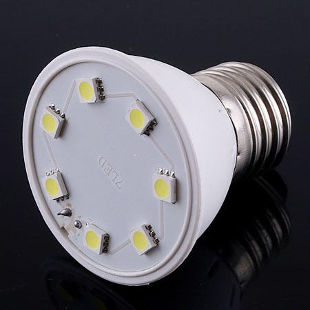 E27 7 LED SMD白い光電球110V/220V （選択可能）