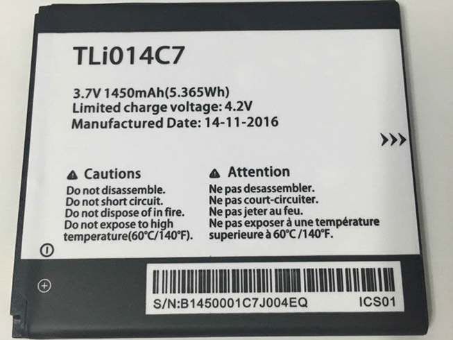 Alcatel TLi014C7電池/バッテリー