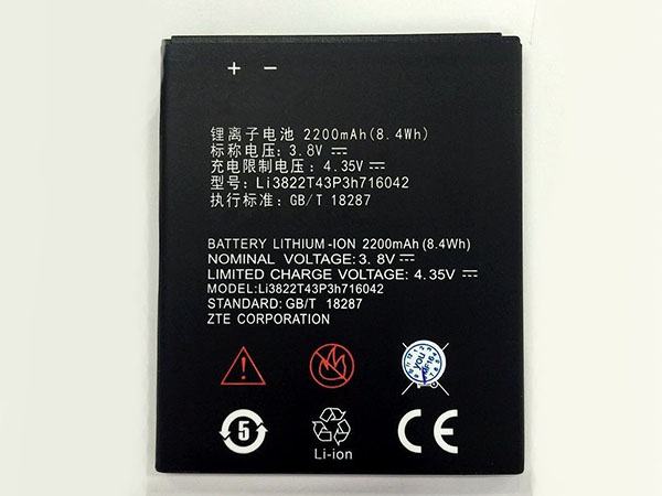 ZTE  Li3822T43P3h716042電池/バッテリー